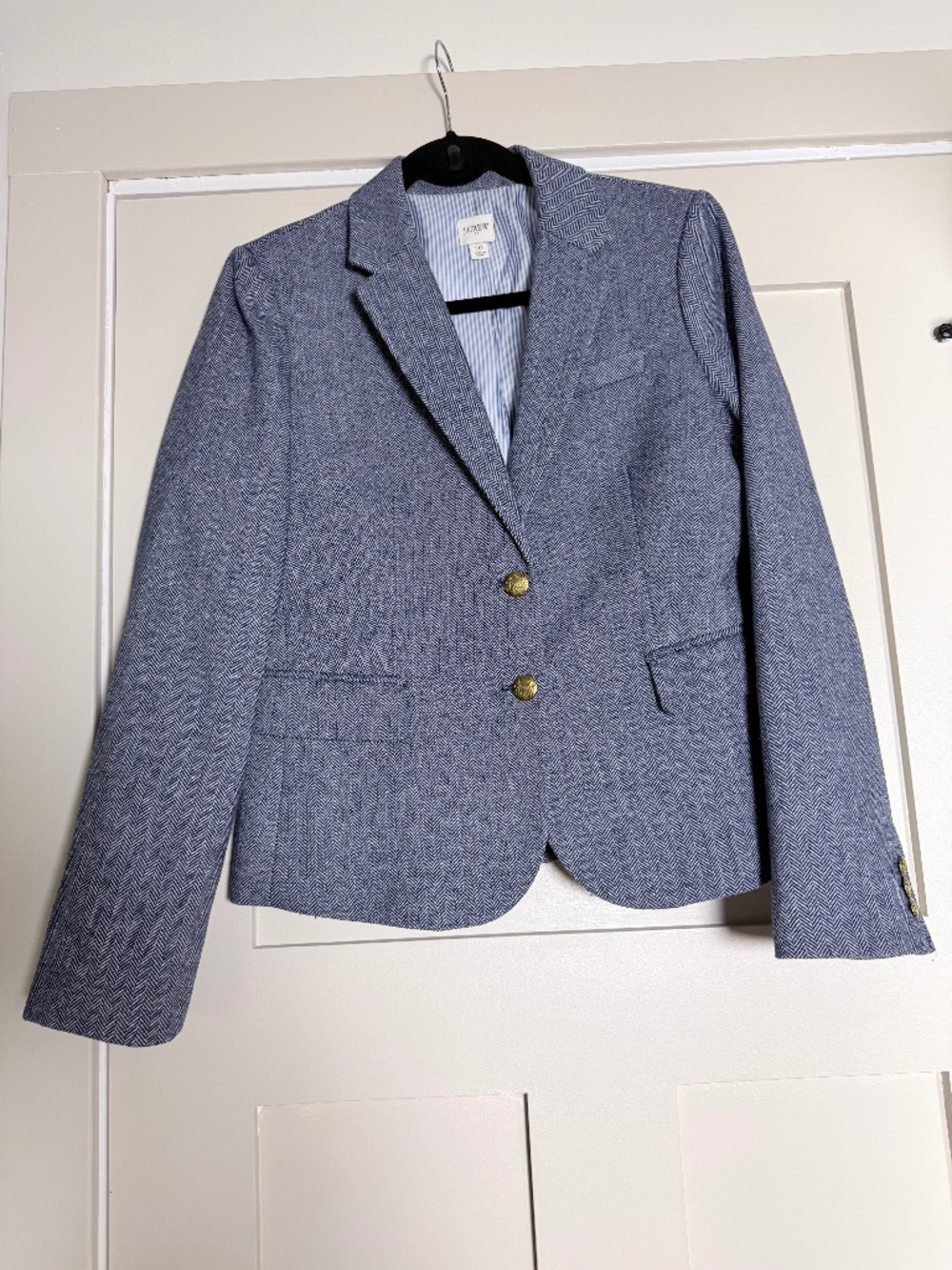 J Crew Factory - Schoolboy Blazer - Blue Herringbone - Size 10
